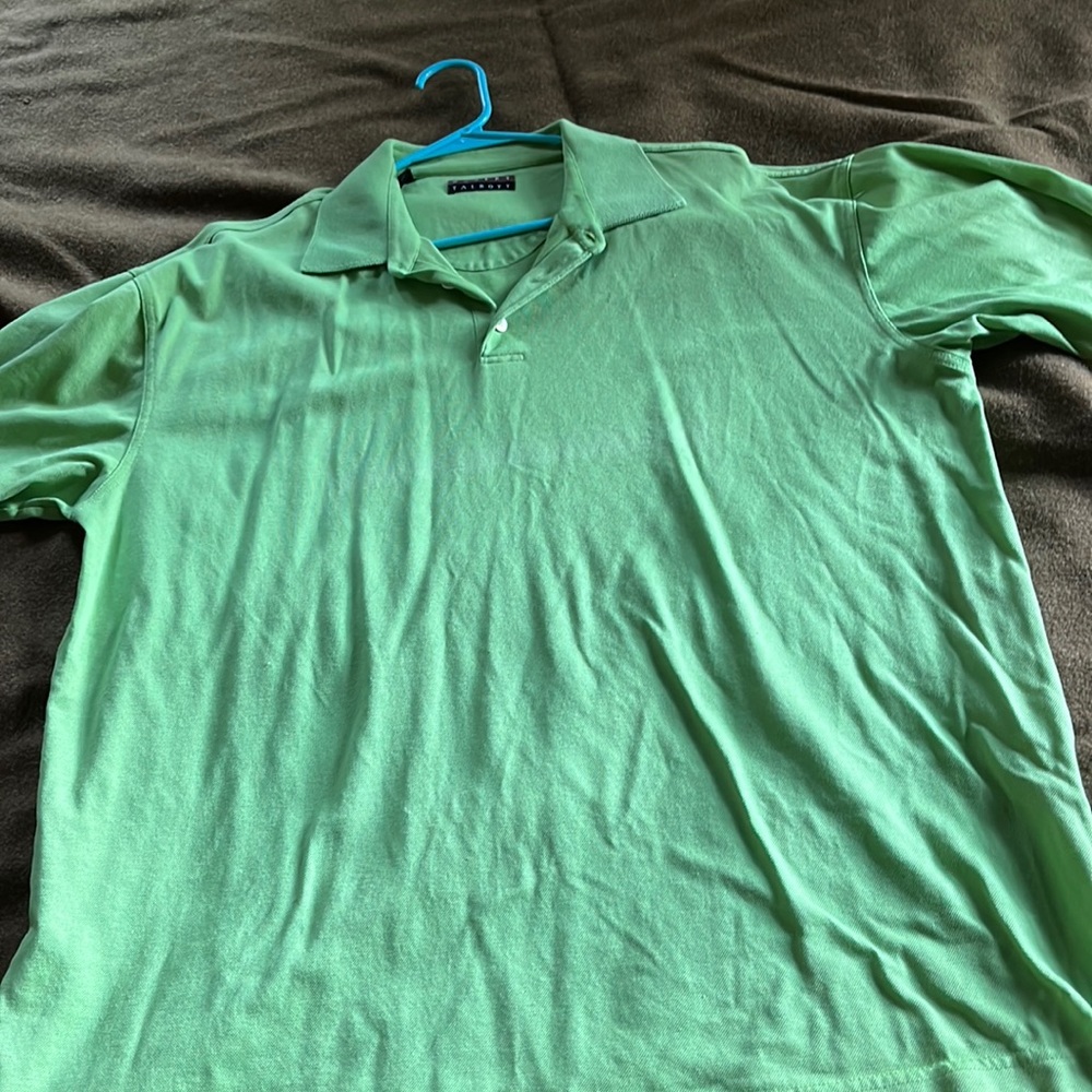 Robert Talbott green polo shirt, XL.